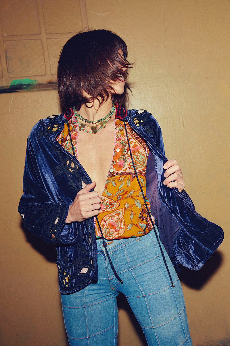 A New Day For Love Silk Blouse - gypsy paisley - Chasing Unicorns