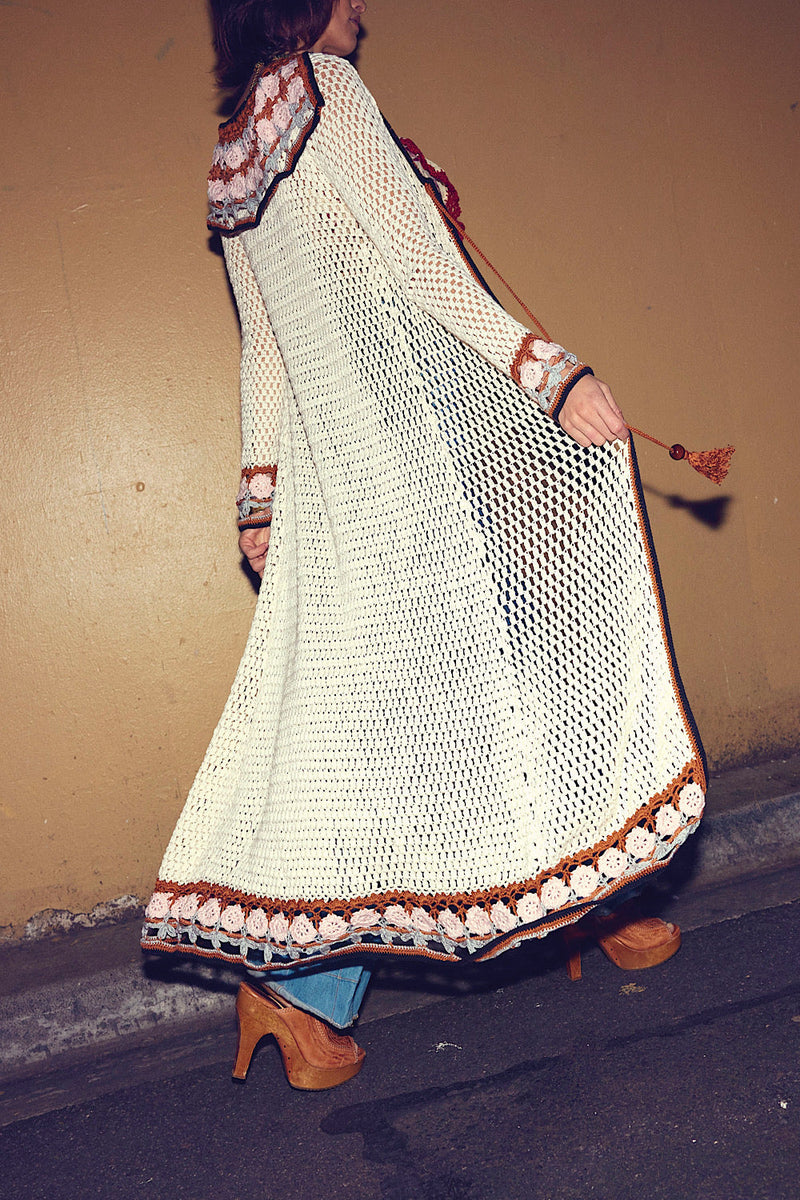 As Long As I Can See The Light Hand Crochet Duster Coat - Chasing Unicorns