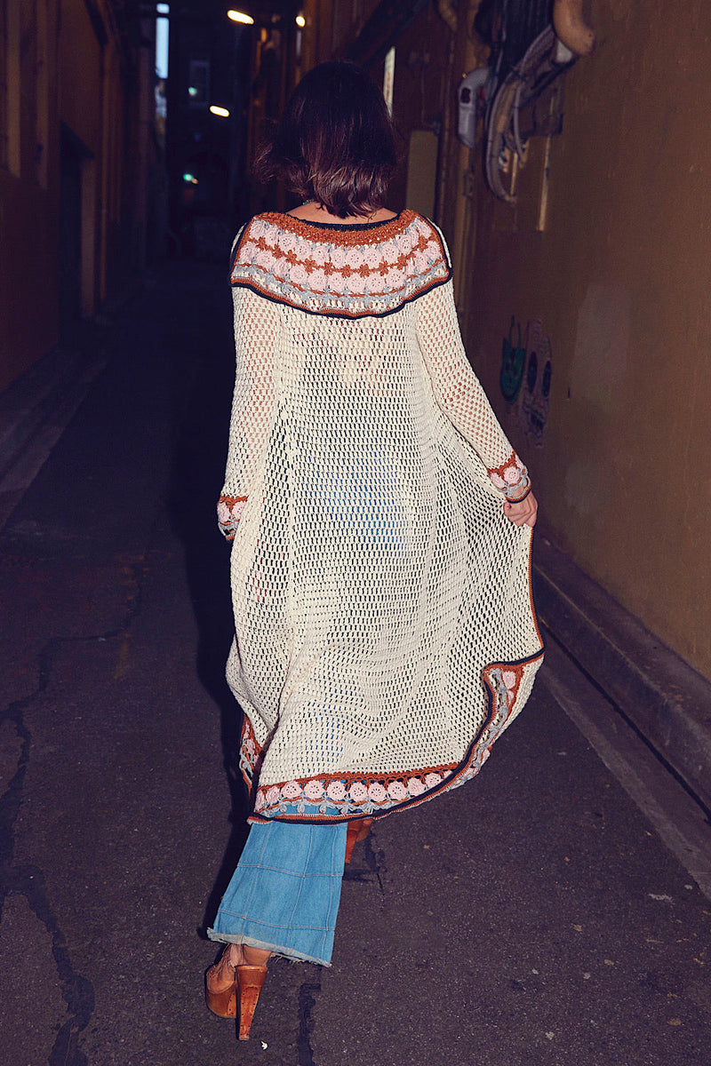 As Long As I Can See The Light Hand Crochet Duster Coat - Chasing Unicorns