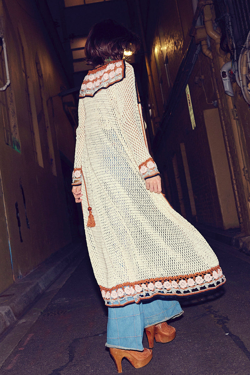 As Long As I Can See The Light Hand Crochet Duster Coat - Chasing Unicorns