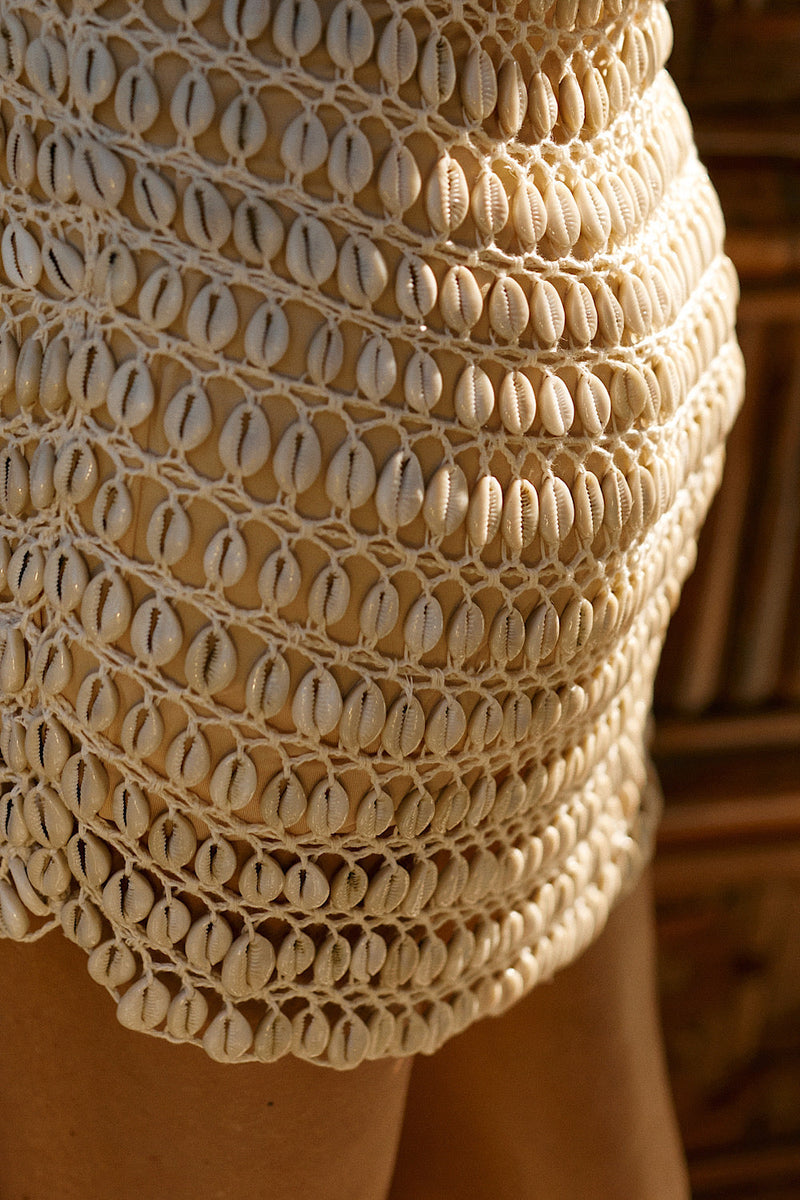 Beyond The Sea Cowrie Shell Mini Dress - Chasing Unicorns