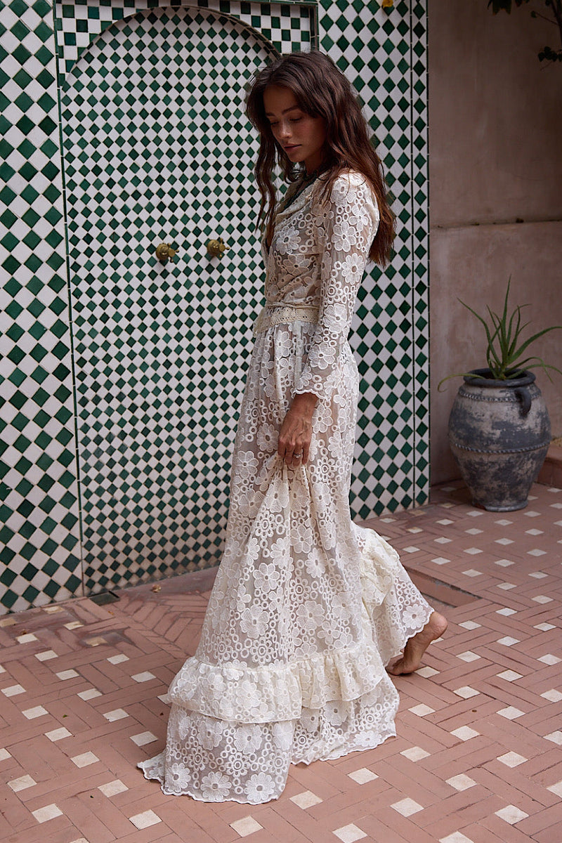 Cecilia Floral Lace Maxi Dress - Chasing Unicorns