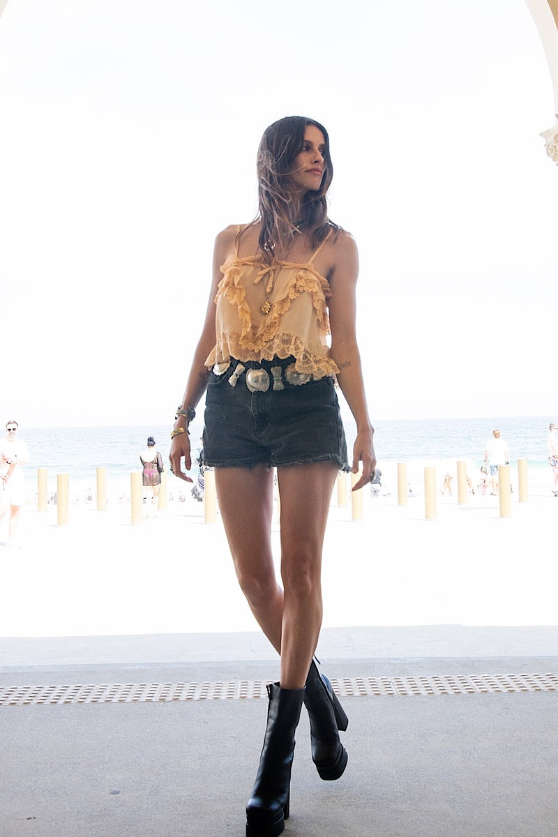 Come Down Easy Silk + Lace Cami - Chasing Unicorns