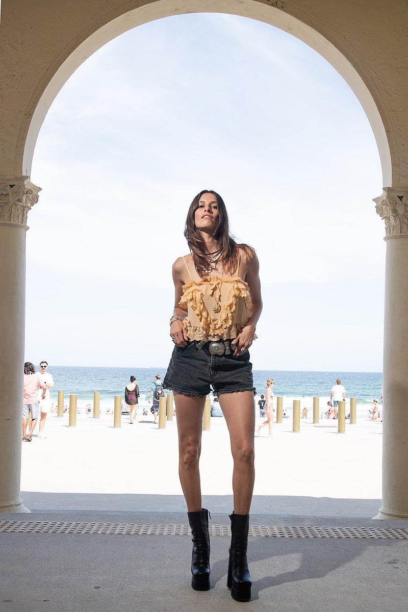 Come Down Easy Silk + Lace Cami - Chasing Unicorns