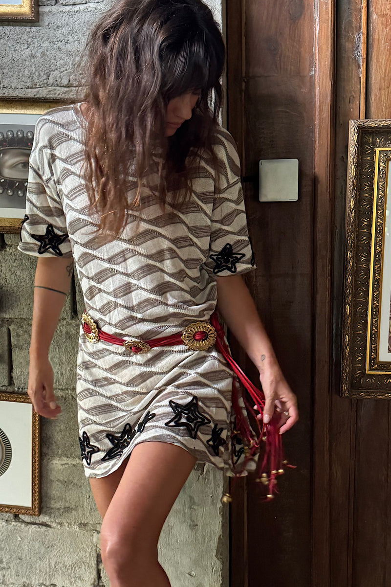 Counting Stars Embroidered Mini Dress - Chasing Unicorns