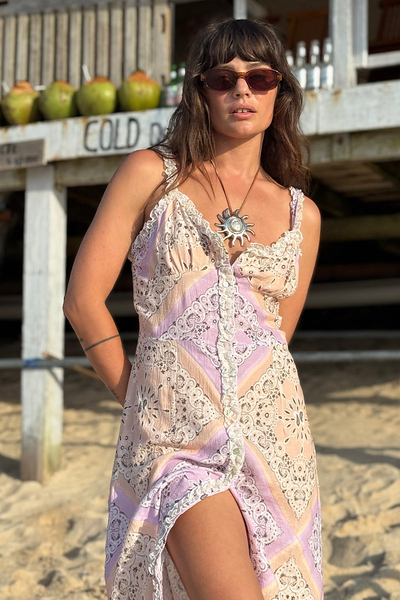 Country Girl Patchwork Bandana Midi Dress - Chasing Unicorns