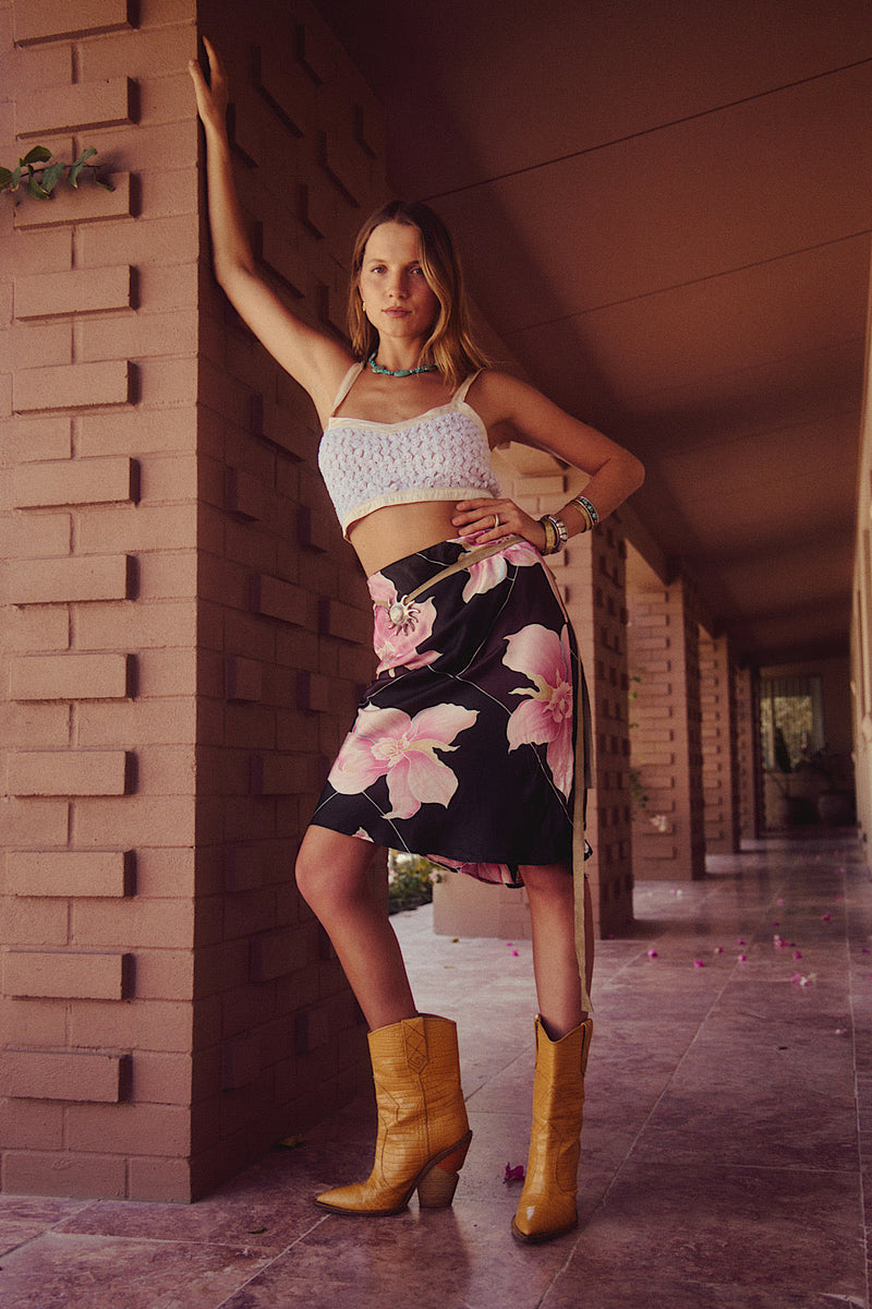 Desert Rose Hand Painted Silk Strapless Mini Dress - Chasing Unicorns