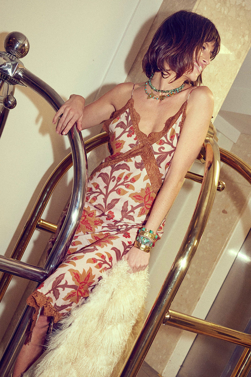 Friend Of The Devil Backless Midi Slip - honey dove - Chasing Unicorns