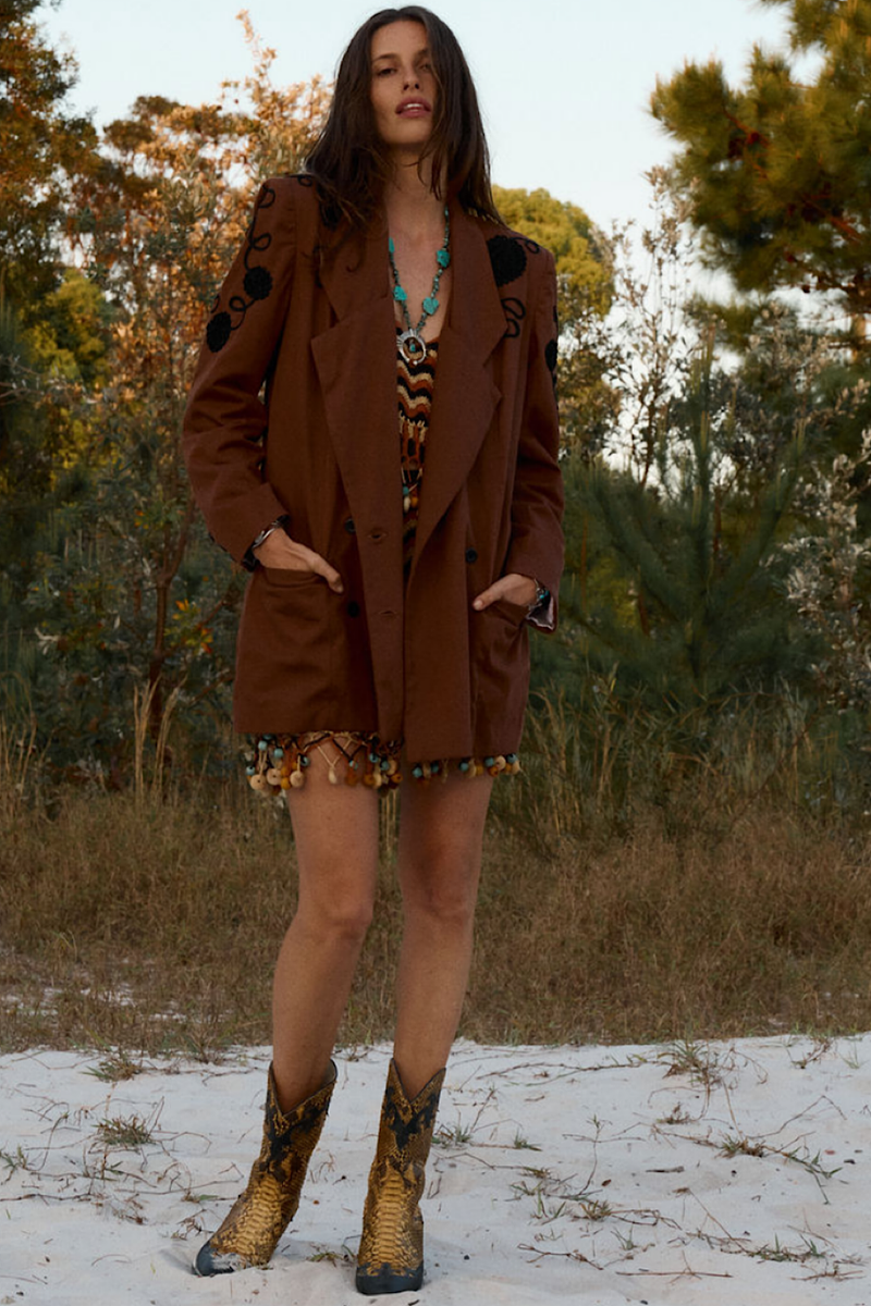 Gimme Shelter Embroidered Twill Blazer - Chasing Unicorns