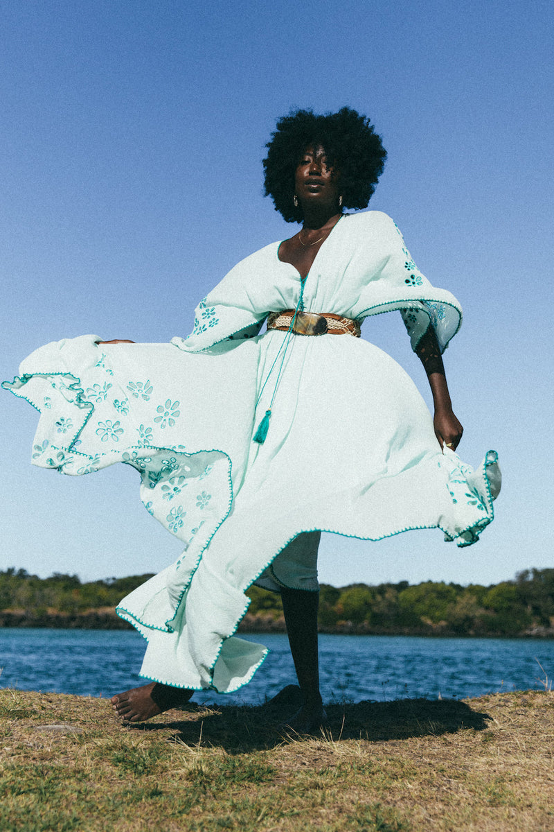 Hotel California Embroidered Caftan Maxi Dress - Chasing Unicorns