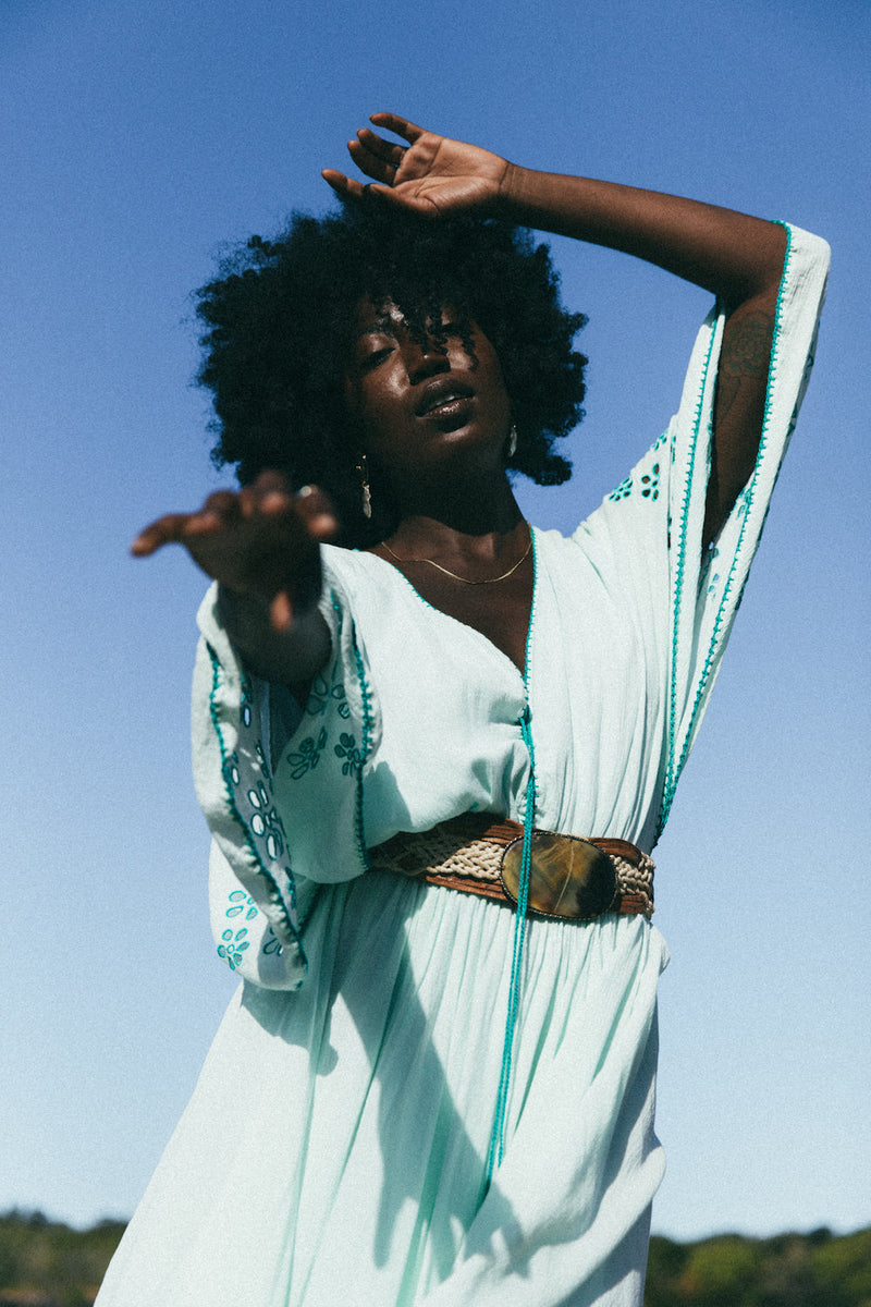 Hotel California Embroidered Caftan Maxi Dress - Chasing Unicorns