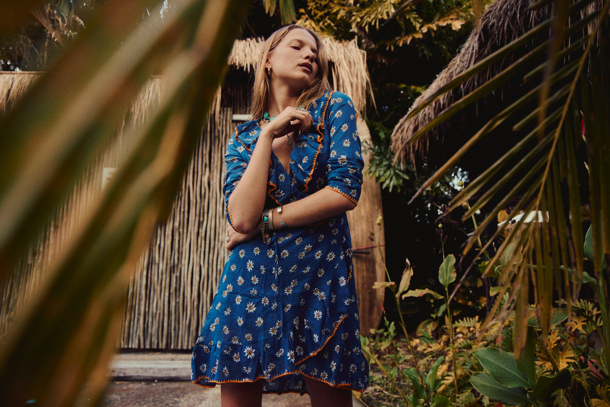 Houses Of The Holy Cotton Mini Dress - Daisy - Chasing Unicorns