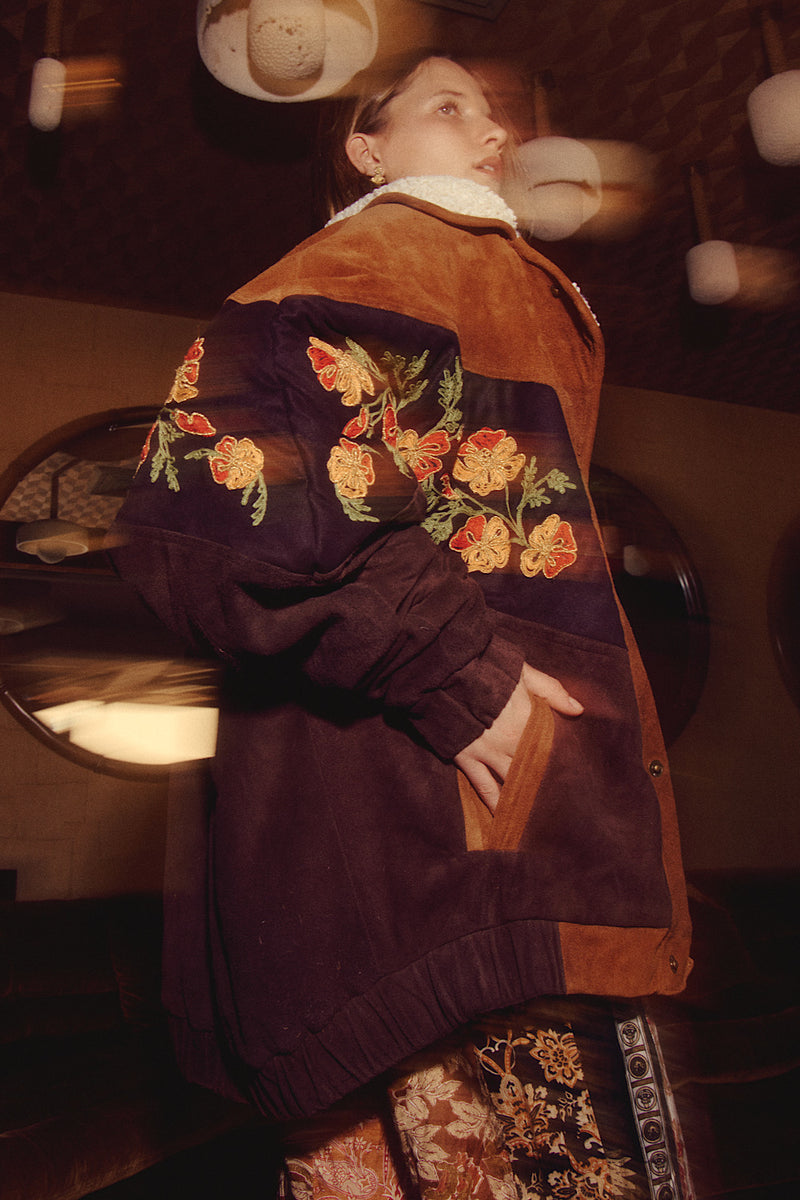 If She Wants A Cowboy Embroidered Suede Jacket - Chasing Unicorns