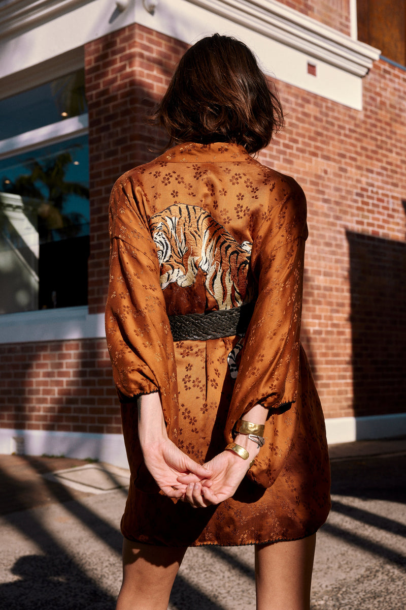 Jungle Fever Silk Jacquard Kimono - Chasing Unicorns