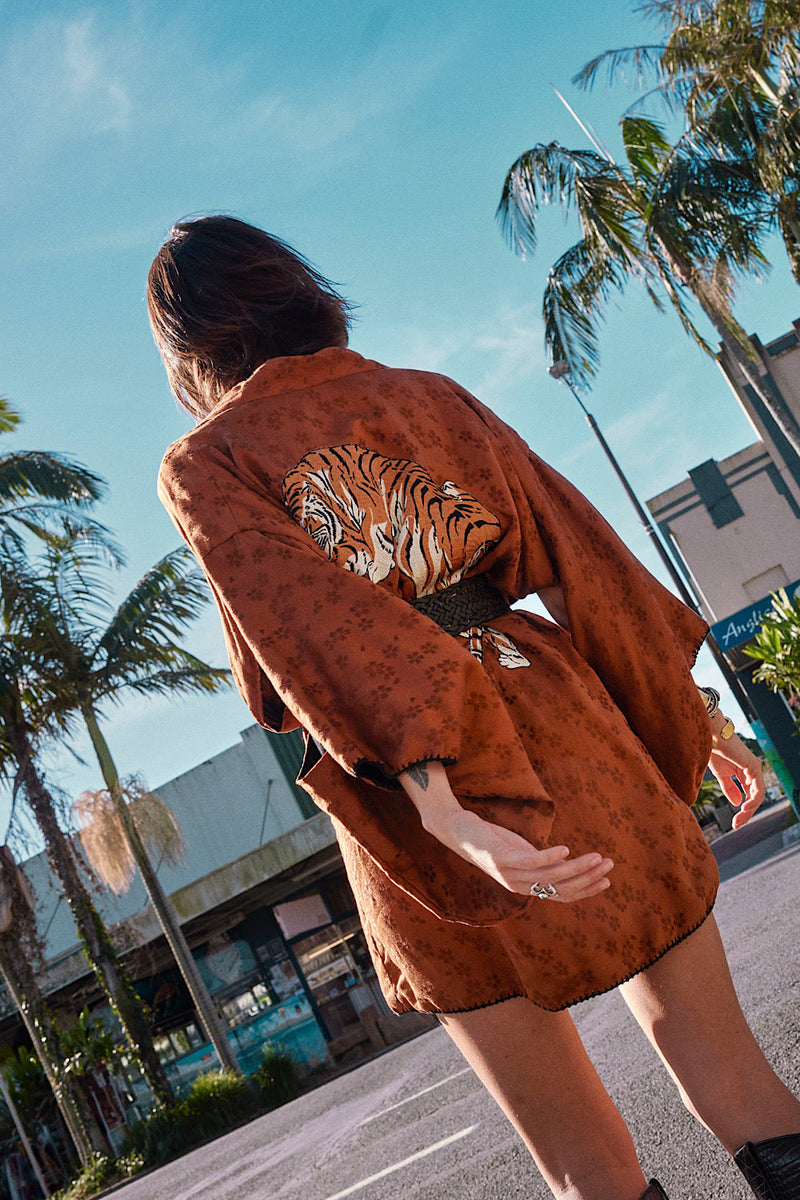 Jungle Fever Silk Jacquard Kimono - Chasing Unicorns