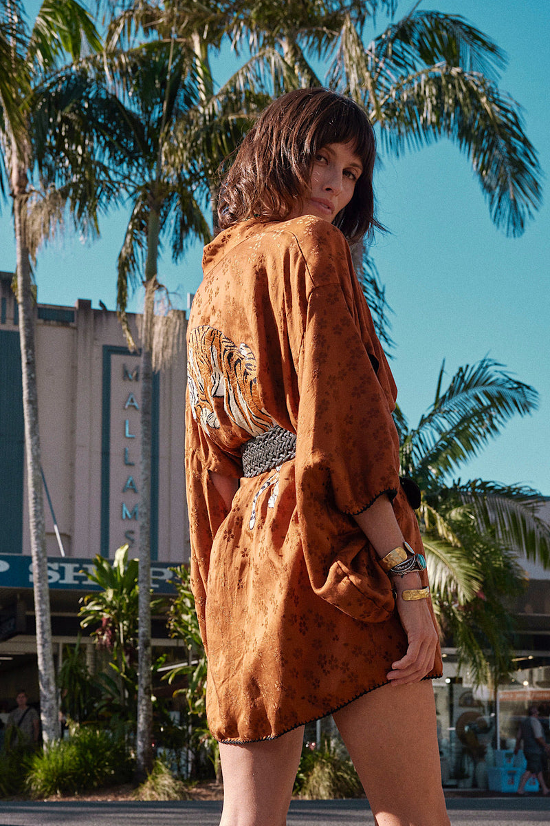 Jungle Fever Silk Jacquard Kimono - Chasing Unicorns