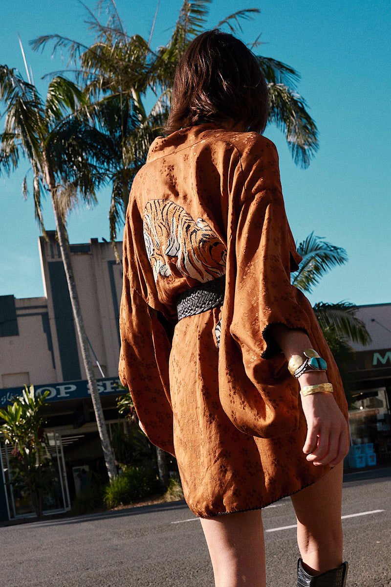 Jungle Fever Silk Jacquard Kimono - Chasing Unicorns