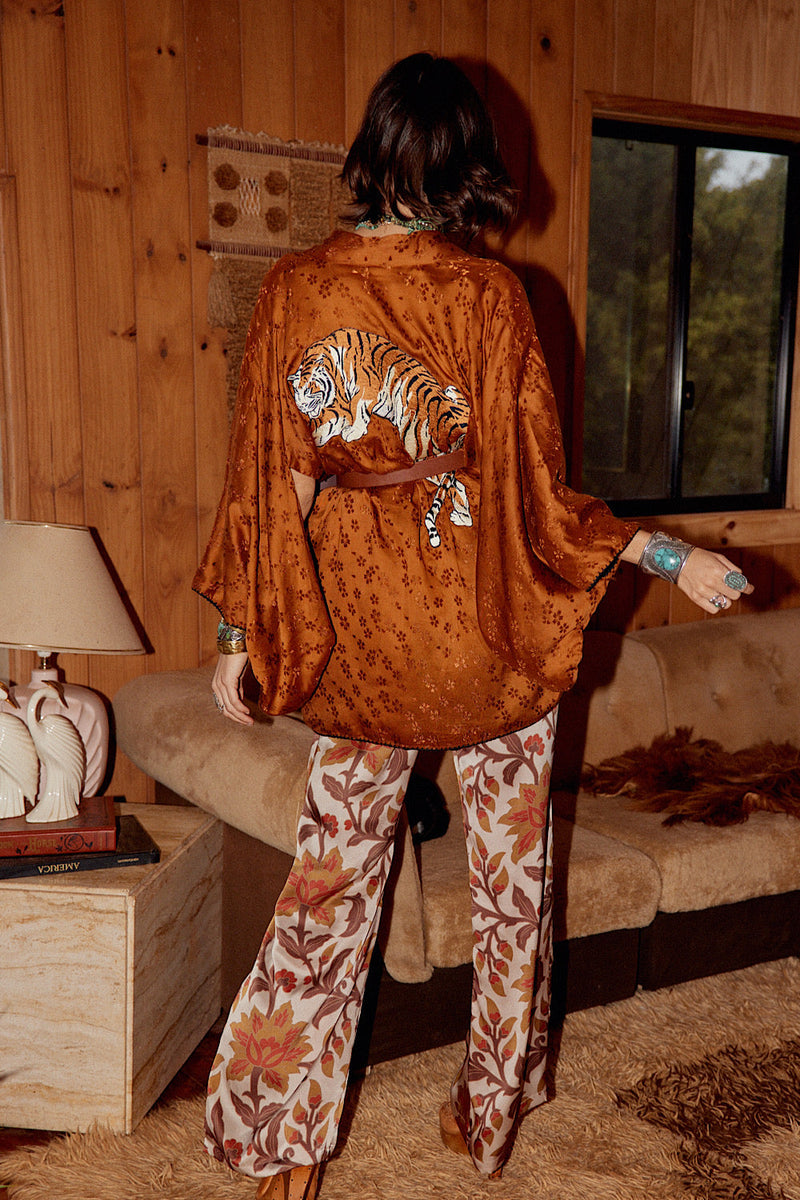 Jungle Fever Silk Jacquard Kimono - Chasing Unicorns