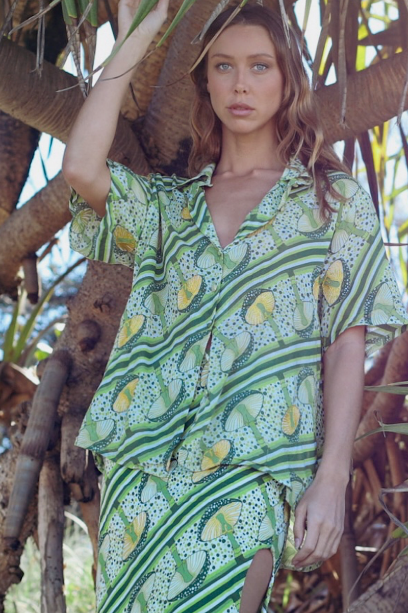 Just Dropped In Cotton Embroidered Oversized shirt - Chasing Unicorns