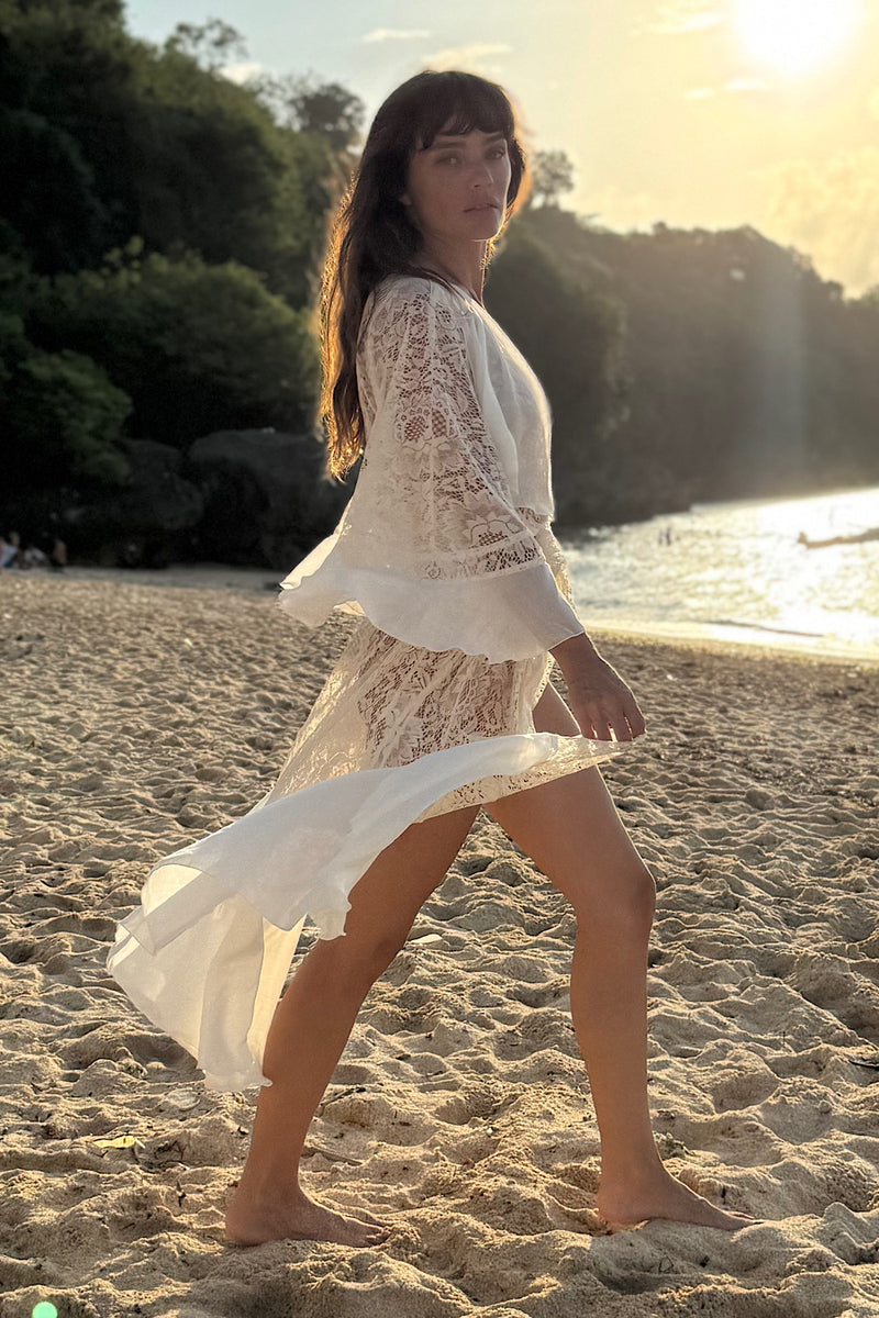 Mystical Magical Silk + Lace Wrap Maxi Dress Duster - Chasing Unicorns