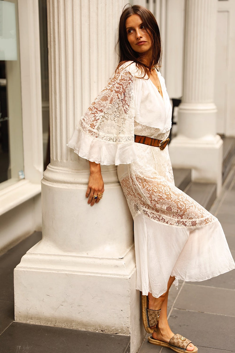 Mystical Magical Silk + Lace Wrap Maxi Dress Duster - Chasing Unicorns