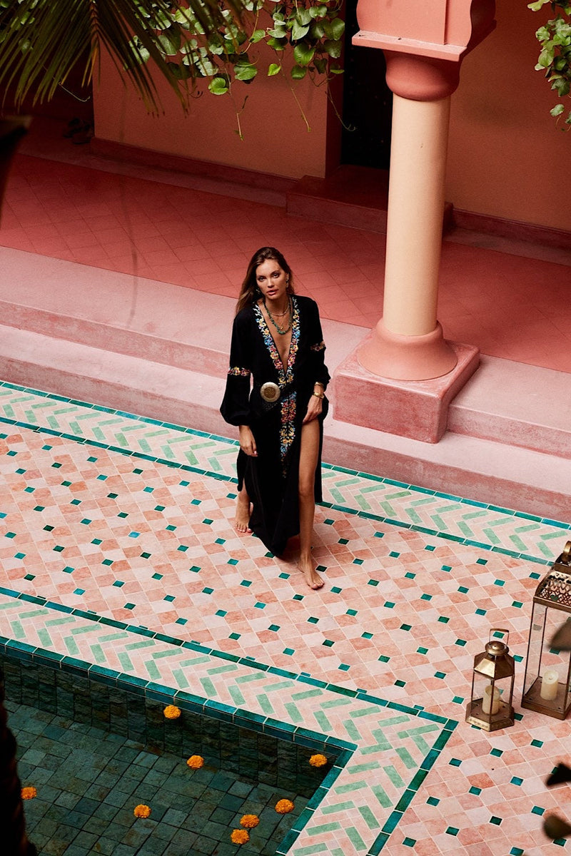 Never My Love Embroidered Cotton Maxi Dress - Chasing Unicorns