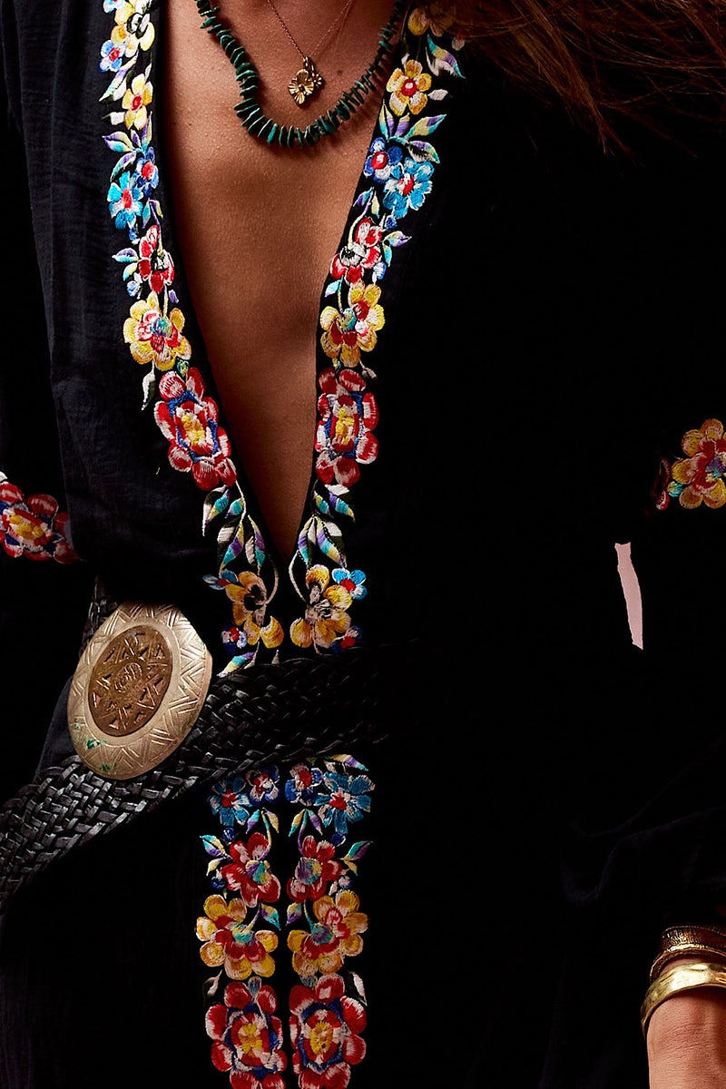 Never My Love Embroidered Cotton Maxi Dress - Chasing Unicorns