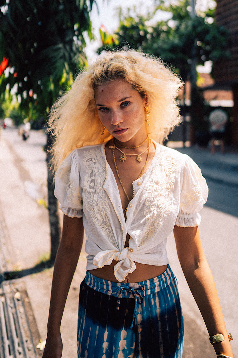 NEW Cotton Embroidered Blouse - Chasing Unicorns