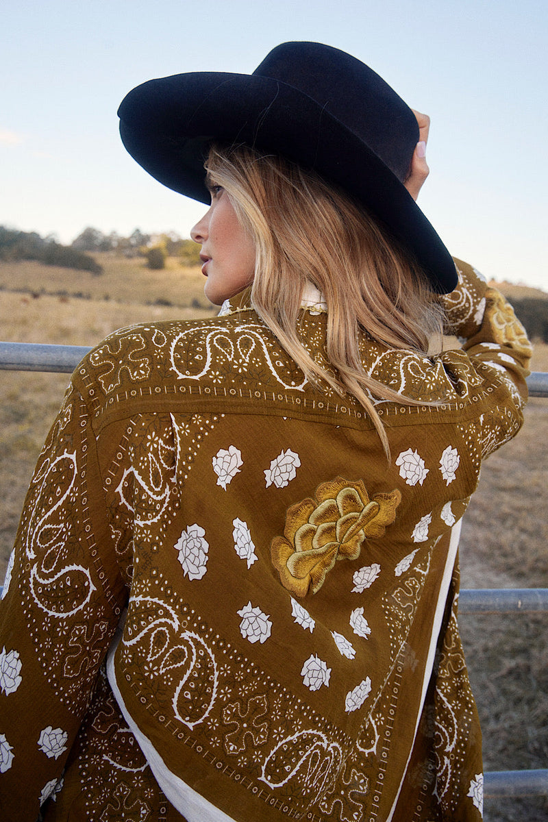 NEW Cotton Gauze Embroidered Long Sleeve Shirt - Chasing Unicorns