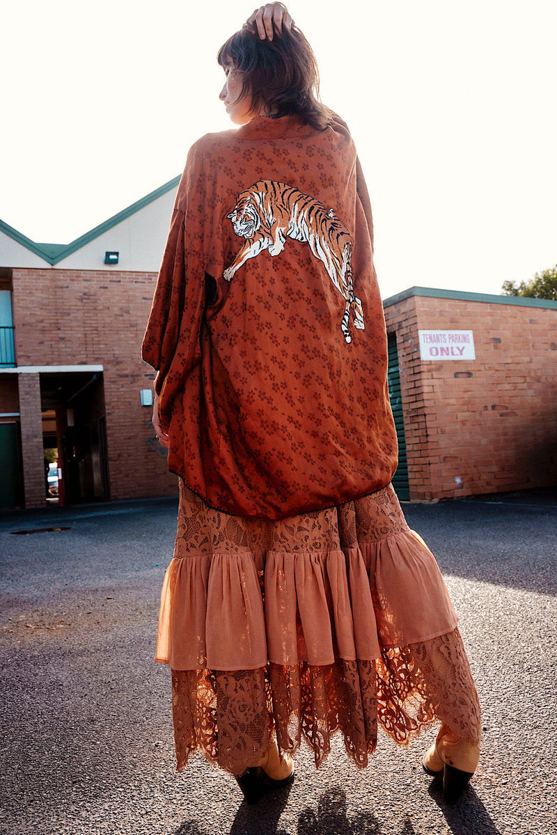 NEW Jungle Fever Silk Satin Kimono - Chasing Unicorns