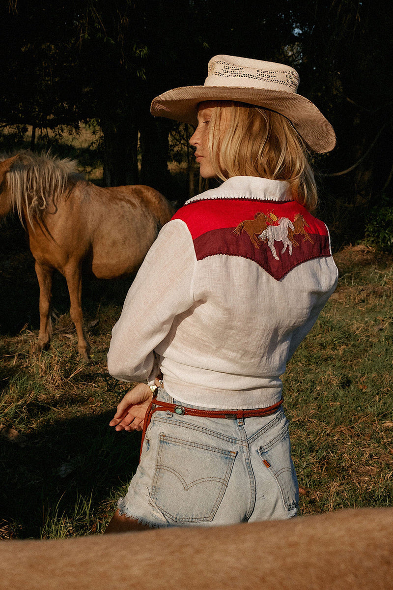 NEW Linen Western Blouse - Chasing Unicorns