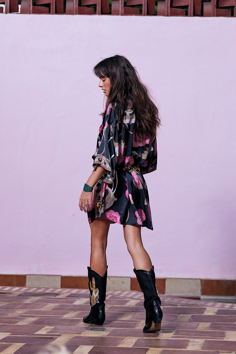 NEW Long Way Around Satin Super Oversized Shirt - Poppy - Chasing Unicorns