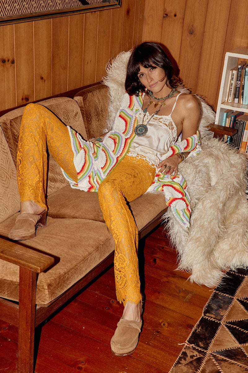 NEW Rainbow Let It Be Crochet Coat - Chasing Unicorns