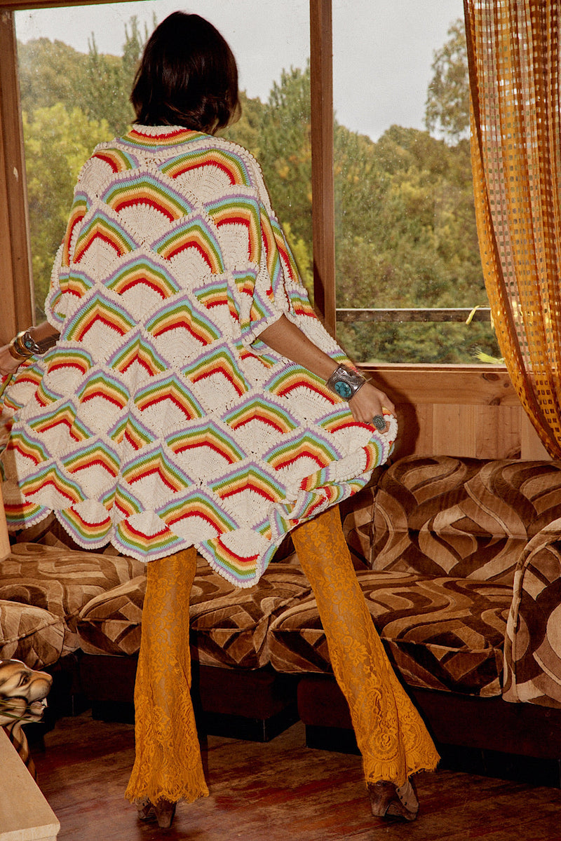 NEW Rainbow Let It Be Crochet Coat - Chasing Unicorns