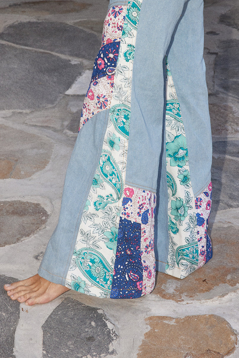 NEW Red Hot Denim Patchwork Flares - Chasing Unicorns