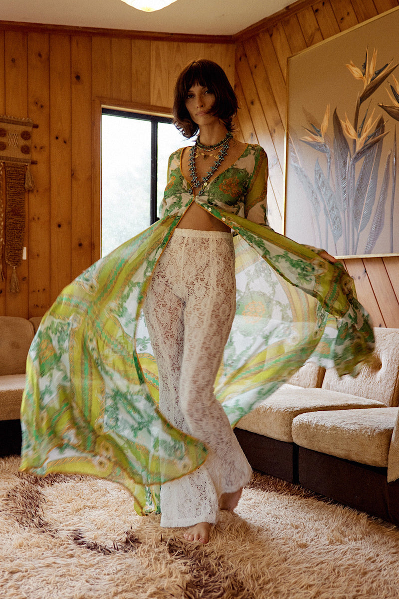 NEW Silk/Cotton Maxi Duster Dress - Verdant - Chasing Unicorns