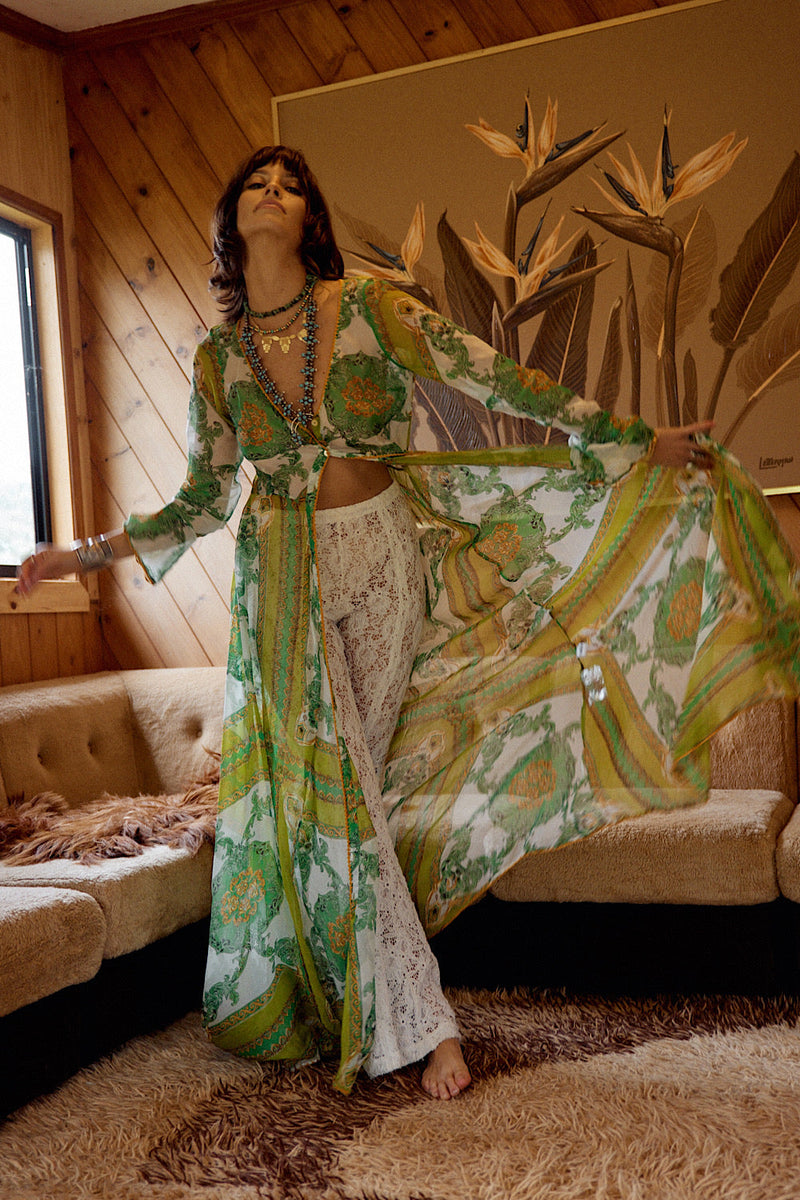 NEW Silk/Cotton Maxi Duster Dress - Verdant - Chasing Unicorns