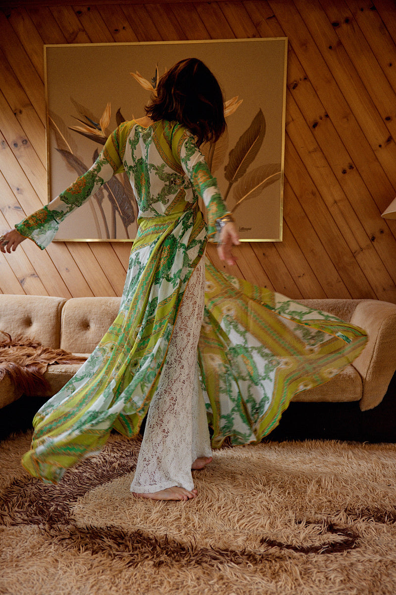 NEW Silk/Cotton Maxi Duster Dress - Verdant - Chasing Unicorns