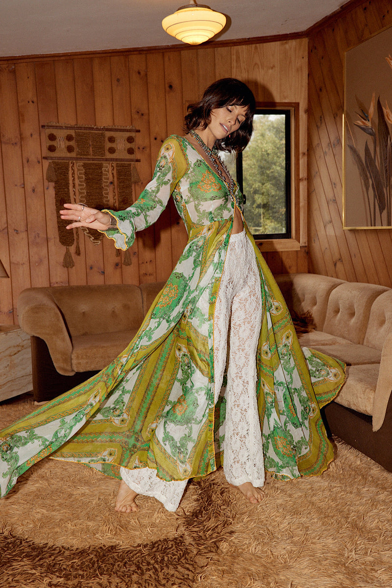 NEW Silk/Cotton Maxi Duster Dress - Verdant - Chasing Unicorns