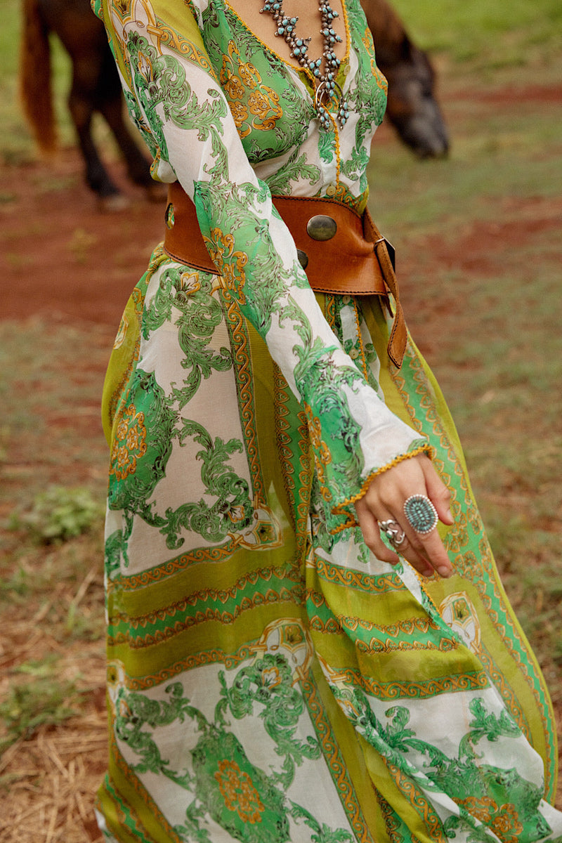 NEW Silk/Cotton Maxi Duster Dress - Verdant - Chasing Unicorns