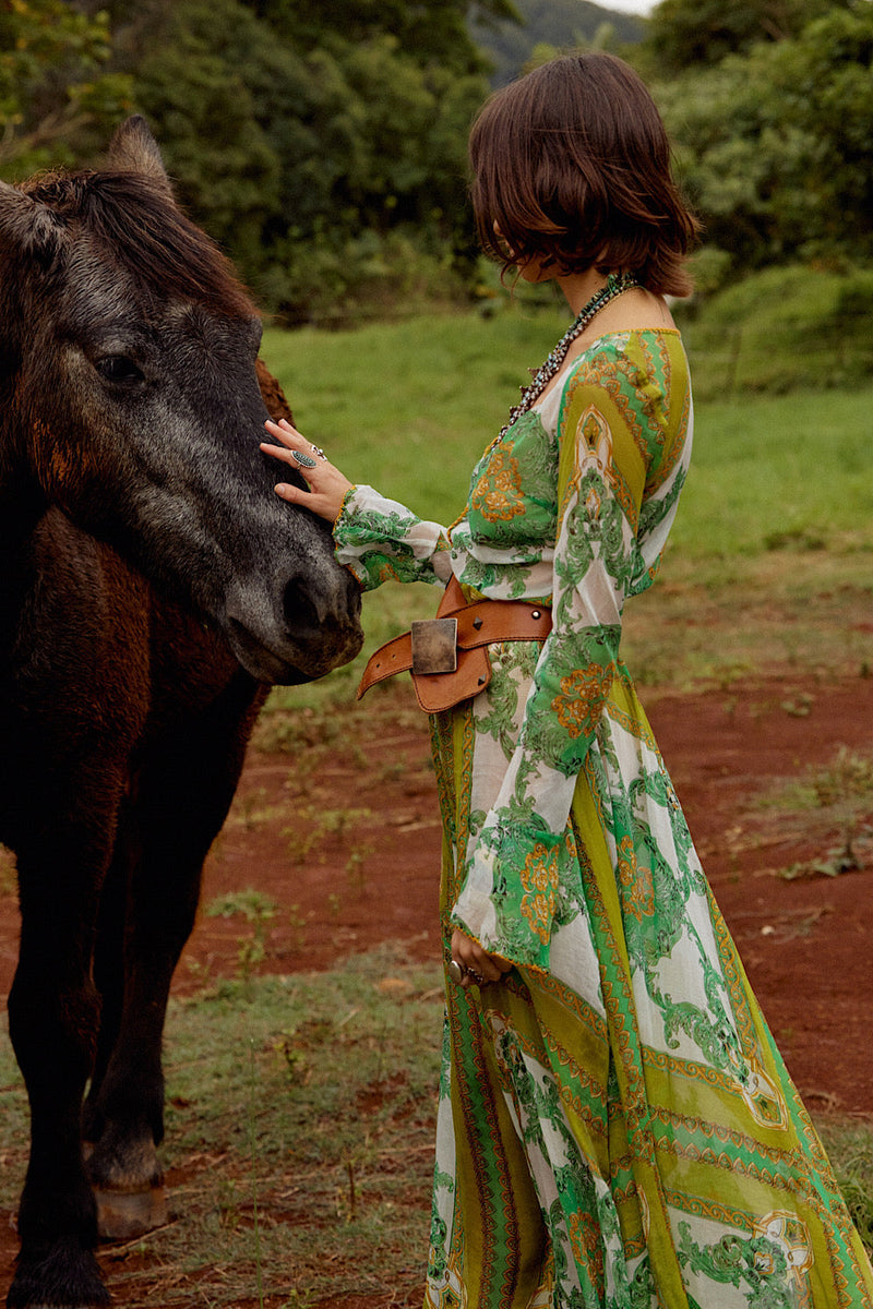 NEW Silk/Cotton Maxi Duster Dress - Verdant - Chasing Unicorns