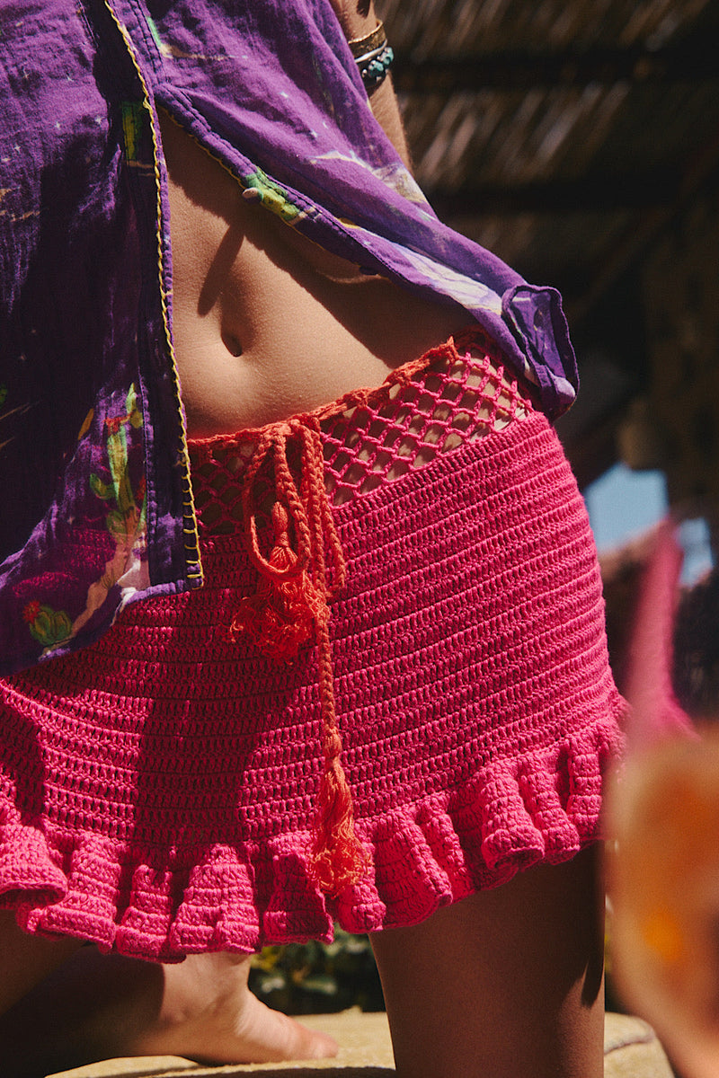 Satisfy My Soul Crochet Skirt - Cherry - Chasing Unicorns