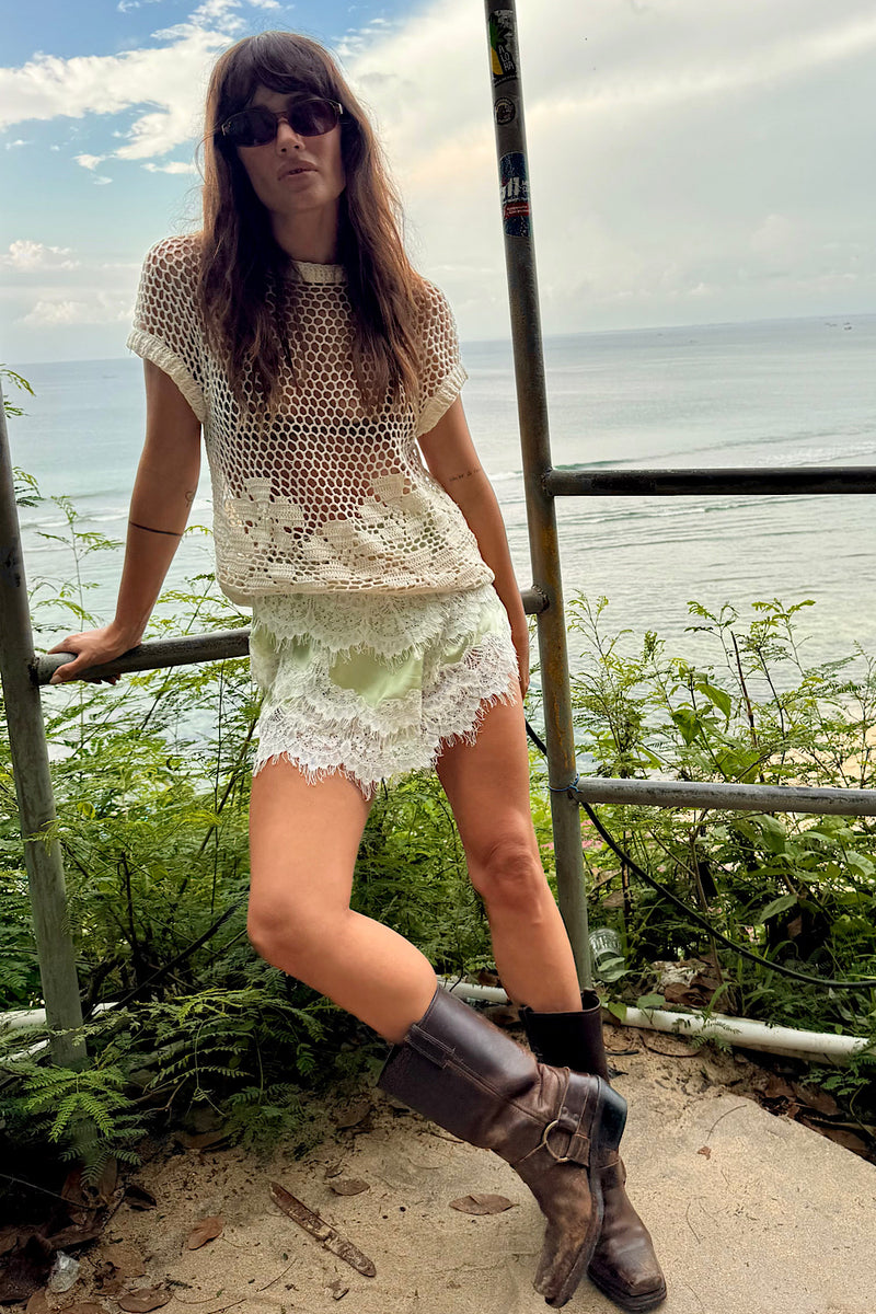 Take It Easy Crochet Tee - Chasing Unicorns