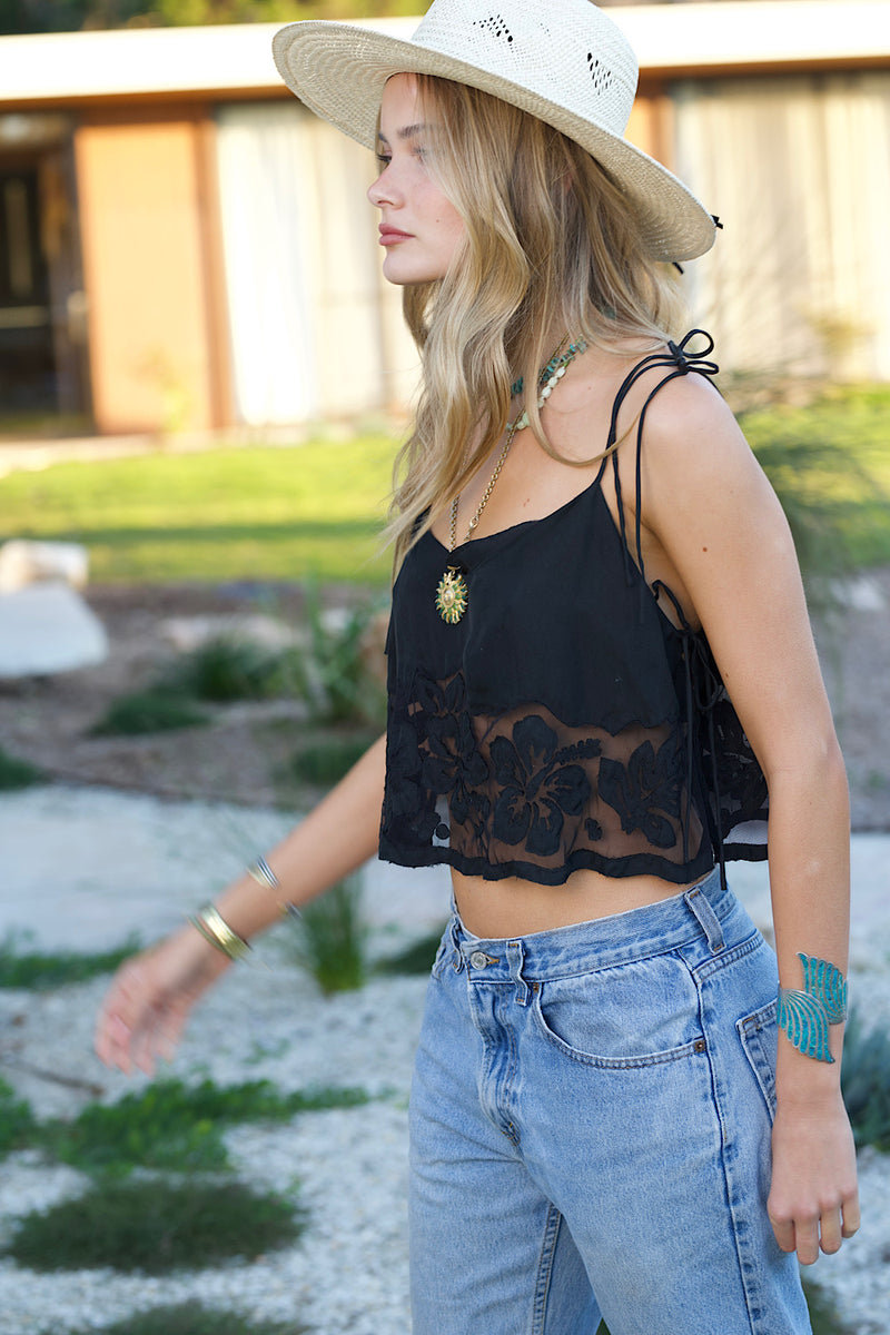 Texas Hold ‘ Em Silk Twill Applique Camisole - Chasing Unicorns