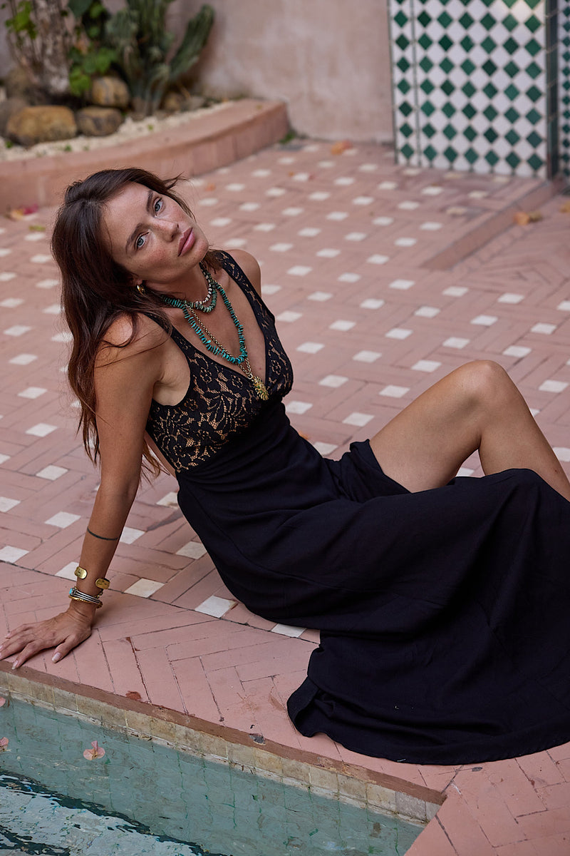 These Dreams of You Cotton Gauze + Lace Maxi Slip Dress - Chasing Unicorns