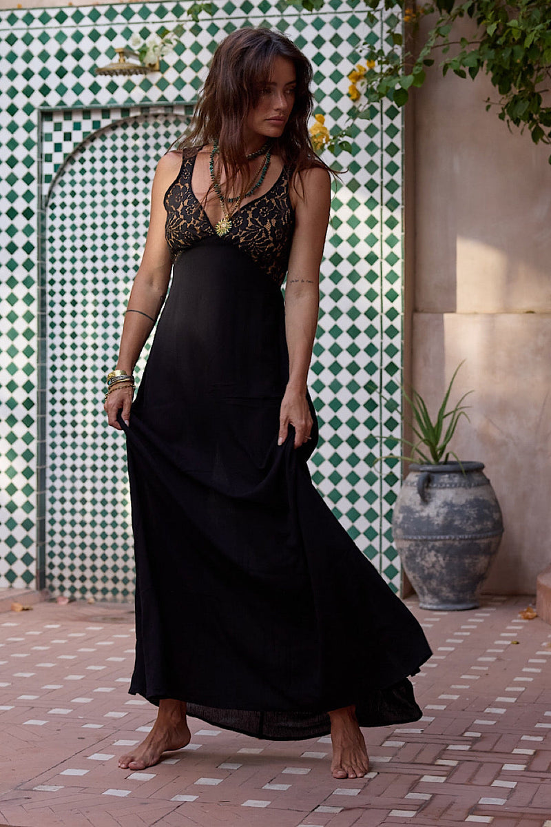 These Dreams of You Cotton Gauze + Lace Maxi Slip Dress - Chasing Unicorns