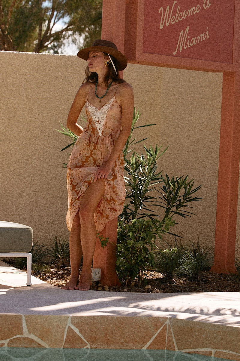 Where You Lead Silk + Lace Maxi Slip Dress - Daisy - Chasing Unicorns