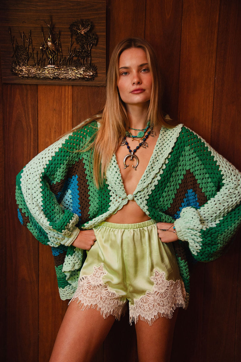 You Belong to Me Silk Satin + Lace Shorts - Chasing Unicorns