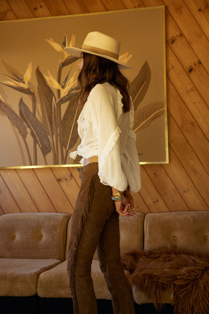 A New Day For Love Cotton Gauze Cutwork Mesh Blouse - Chasing Unicorns