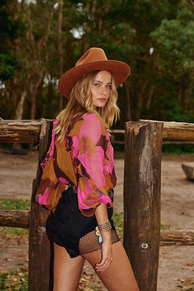 A New Day For Love Silk Blouse - Bold Floral - Chasing Unicorns